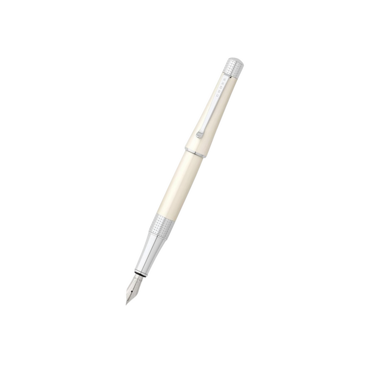 Cross Beverly Fountain Pen - White Lacquer — capped