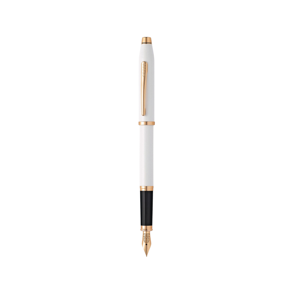 Cross Century II Pearlescent White Lacquer Fountain Pen — Cross fountain pen — precision nib writing instrument, at Cityluxe Singapore stationery store