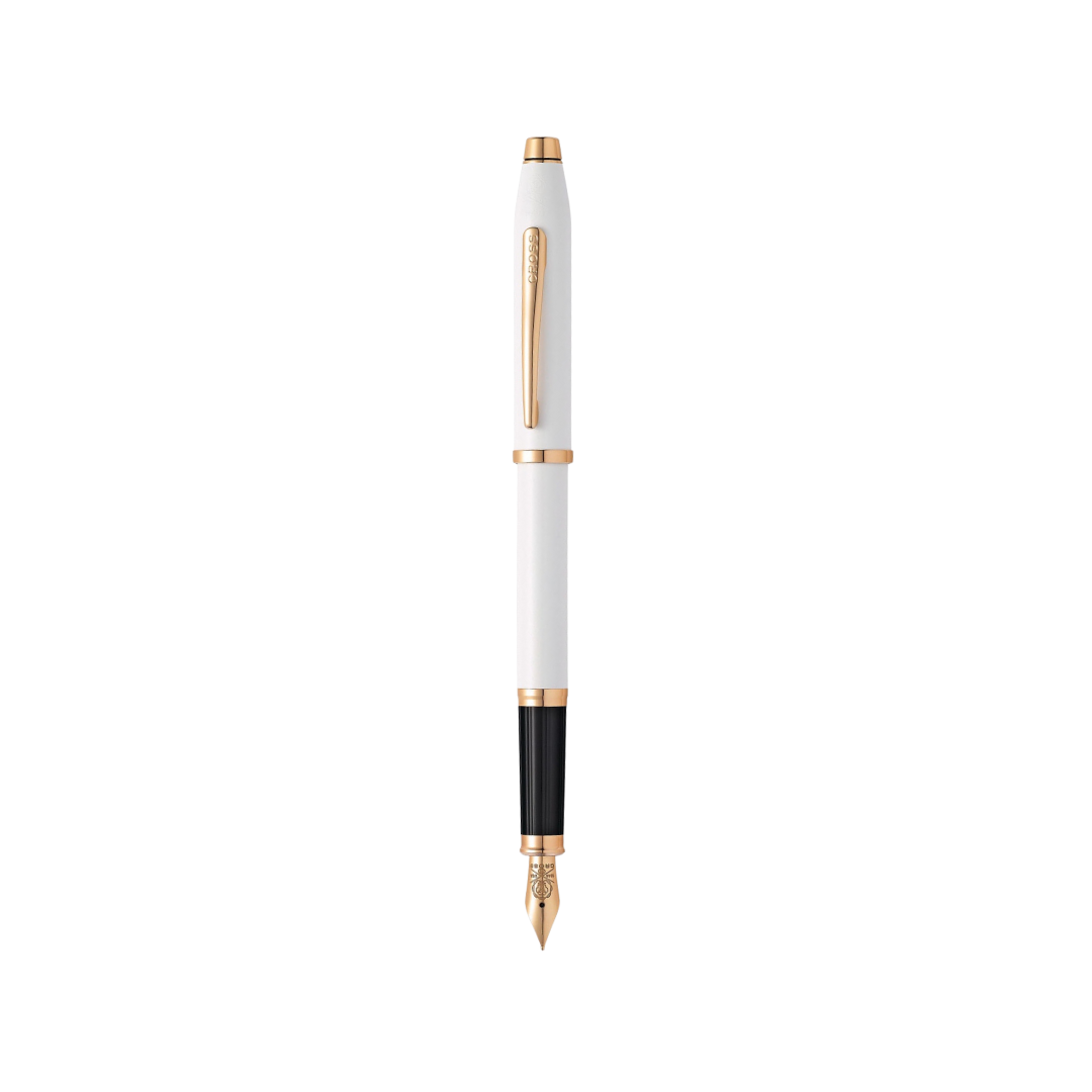 Cross Century II Pearlescent White Lacquer Fountain Pen — Cross fountain pen — precision nib writing instrument, at Cityluxe Singapore stationery store