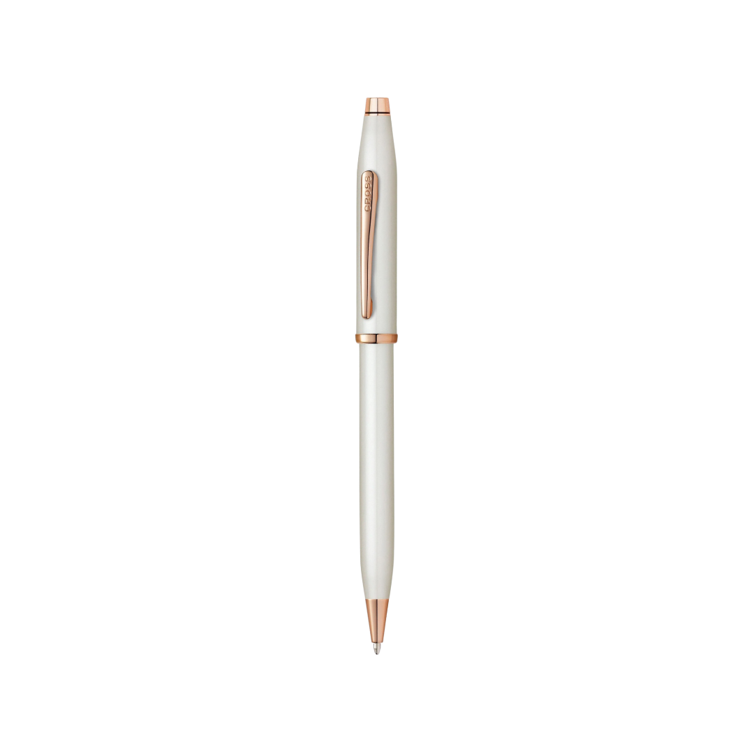 Cross Century II Pearlescent White Ballpoint Pen — Cross ballpoint pen — reliable smooth-writing everyday pen, at Cityluxe Singapore