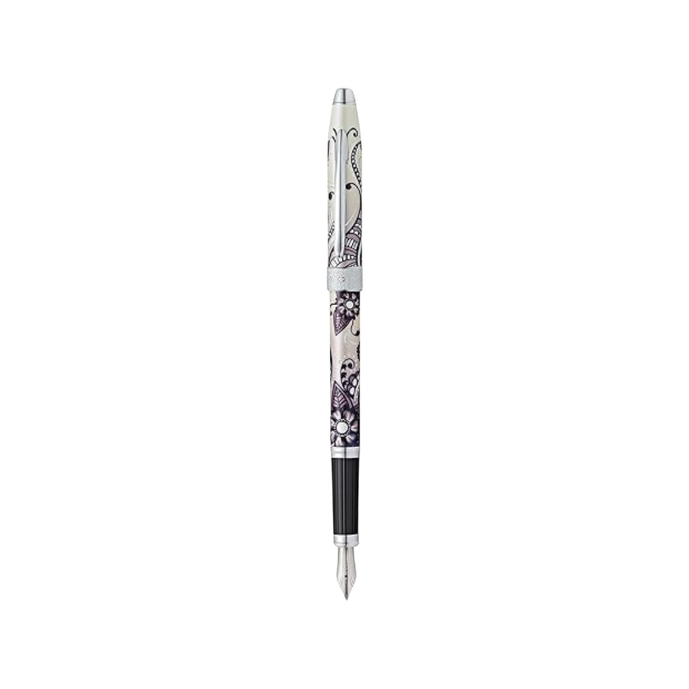 Cross Botanica Fountain Pen - Black — uncapped with cap posted