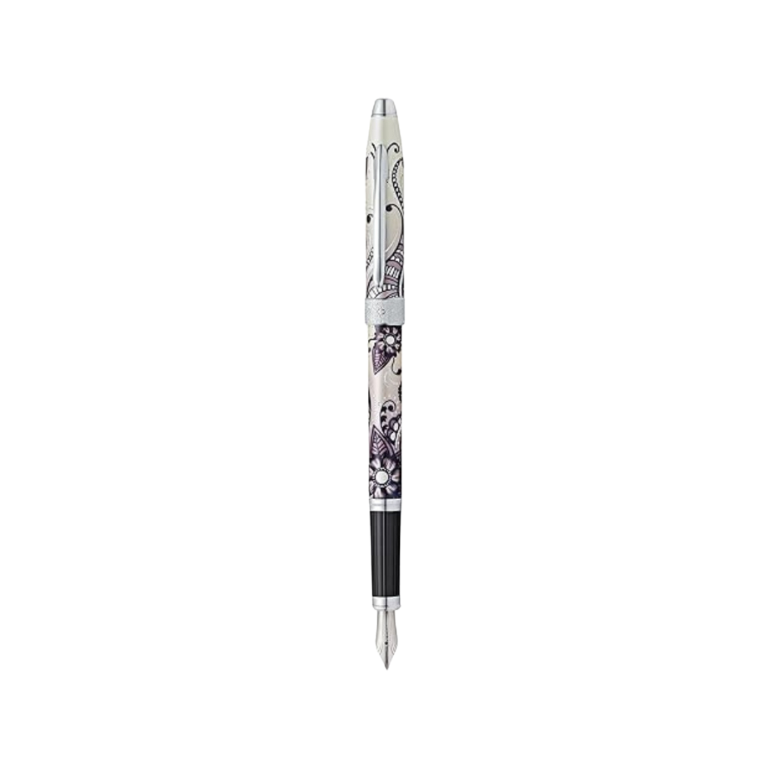 Cross Botanica Fountain Pen - Black — uncapped with cap posted