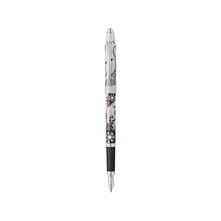 Cross Botanica Fountain Pen - Black — uncapped with cap posted