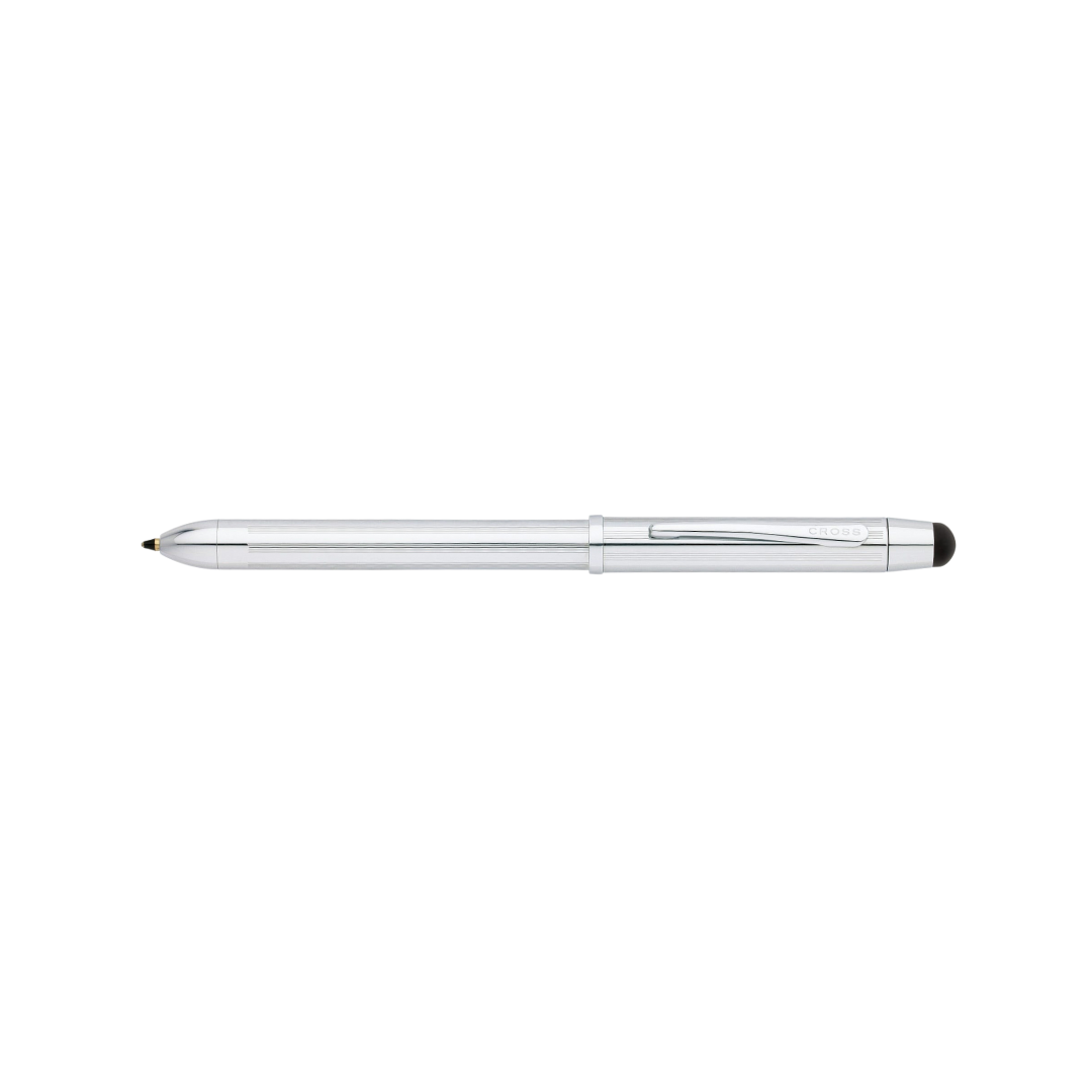 Cross Tech3+ Lustrous Chrome Multifunction Pen — Cross ballpoint pen — reliable smooth-writing everyday pen, at Cityluxe Singapore