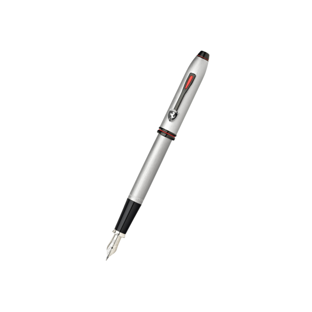 Cross Ferrari Townsend Fountain Pen - Chrome/ Aluminum Gray — capped