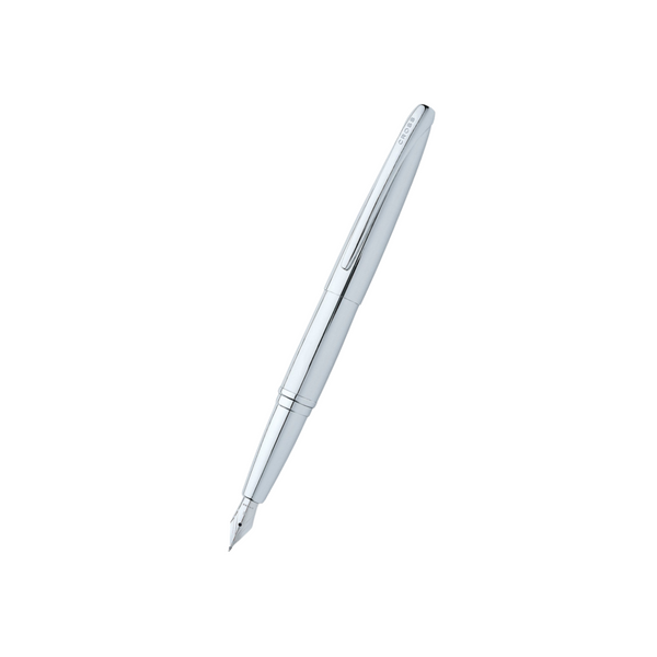 Cross ATX Pure Chrome Fountain Pen — Cross fountain pen — precision nib writing instrument, at Cityluxe Singapore stationery store