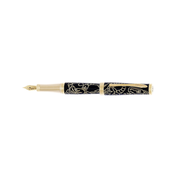 Cross Year Of The Goat Fountain Pen - Black Lacquer — nib close-up