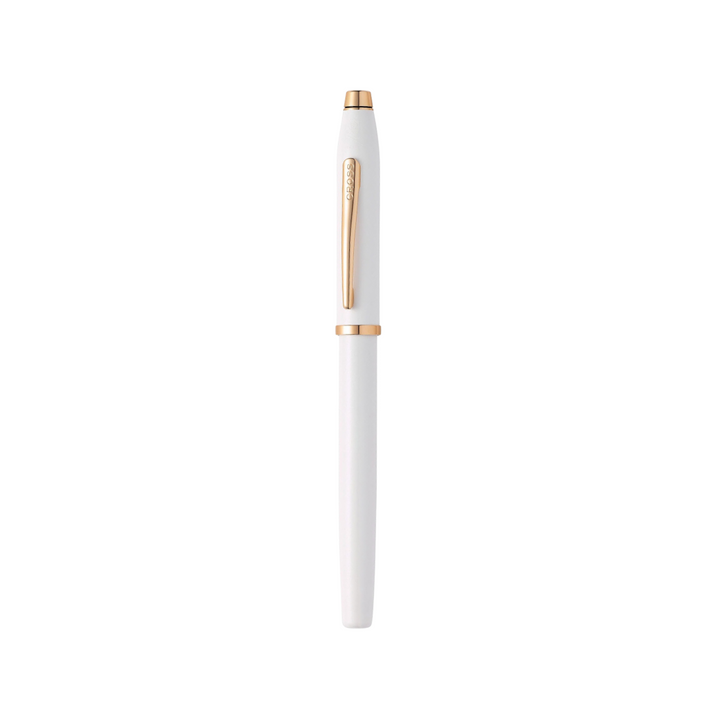 Cross Century II Pearlescent White Lacquer Rollerball Pen — Cross rollerball pen — fluid gel ink writing instrument, at Cityluxe Singapore