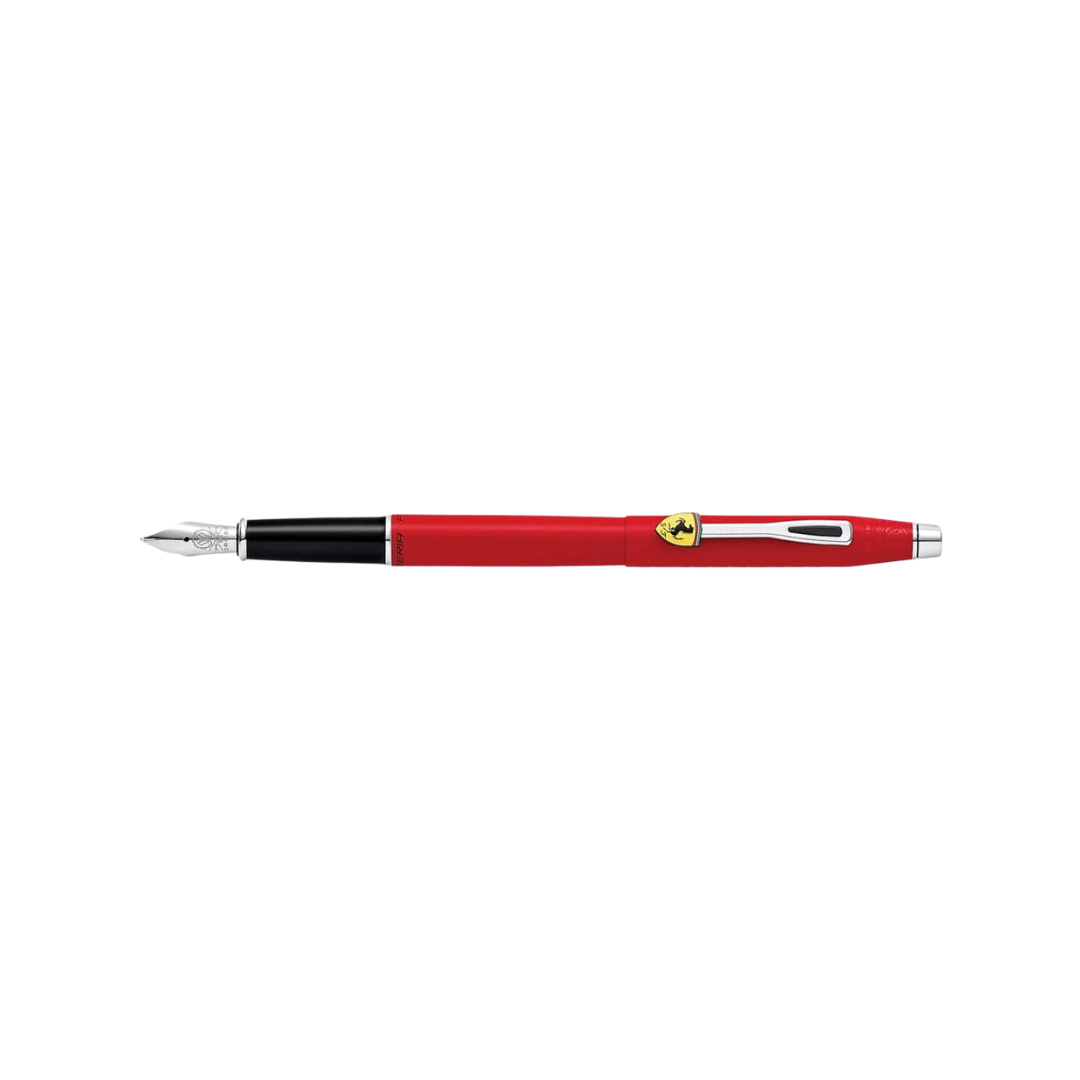 Cross Ferrari Classic Century Fountain Pen - Matte Rosso Corsa Red Lacquer — nib close-up