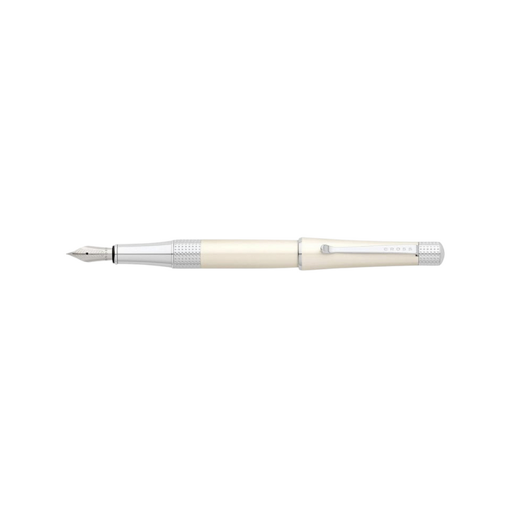 Cross Beverly Fountain Pen - White Lacquer — nib close-up