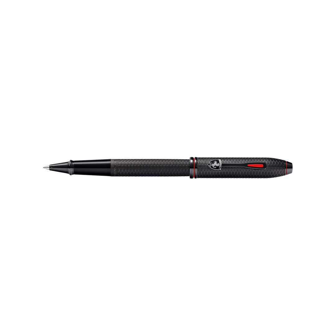 Cross Ferrari Townsend Rollerball Pen in Brushed Black Etched Honeycomb — Cross rollerball pen — fluid gel ink writing instrument, at Cityluxe Singapore