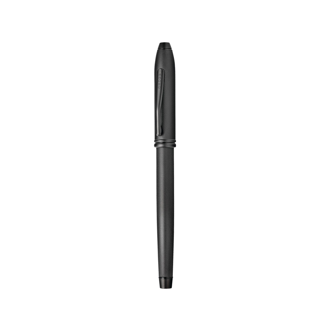 Cross Townsend Black PVD Micro-knurl Rollerball Pen — Cross rollerball pen — fluid gel ink writing instrument, at Cityluxe Singapore