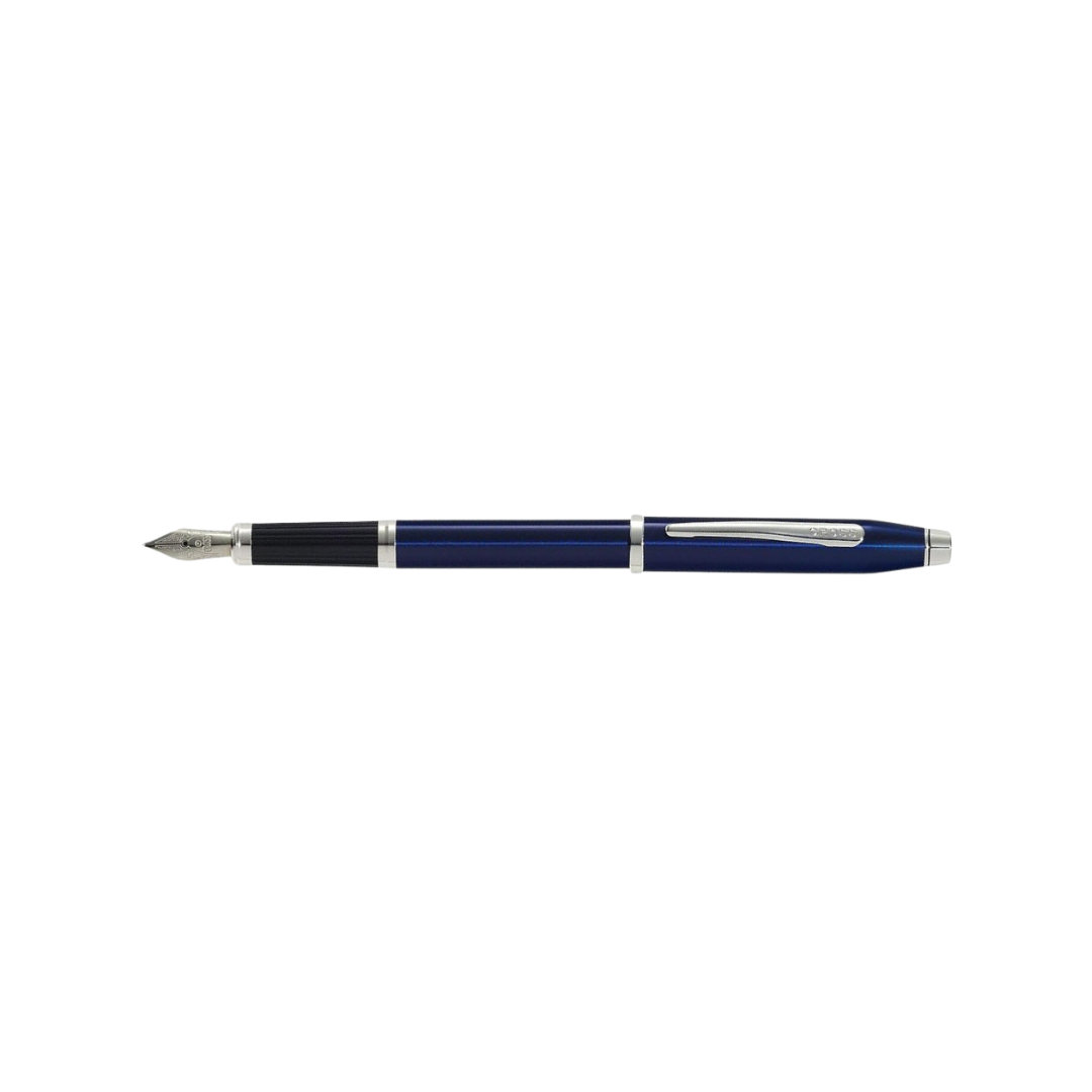 Cross Century II Fountain Pen in Translucent Blue Lacquer — Cross fountain pen — precision nib writing instrument, at Cityluxe Singapore stationery store