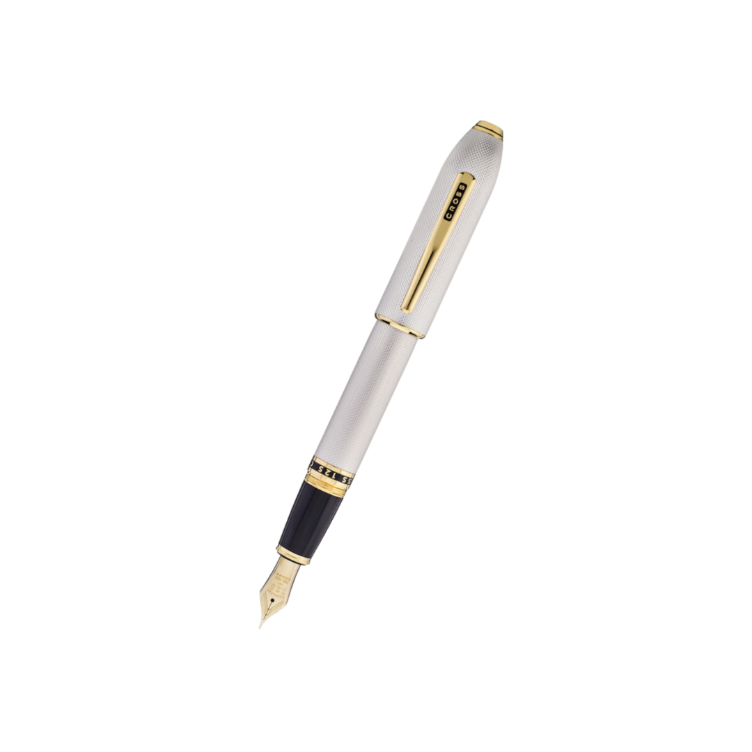 Cross Peerless 125 Fountain Pen - Platinum with Medalist Trim — capped