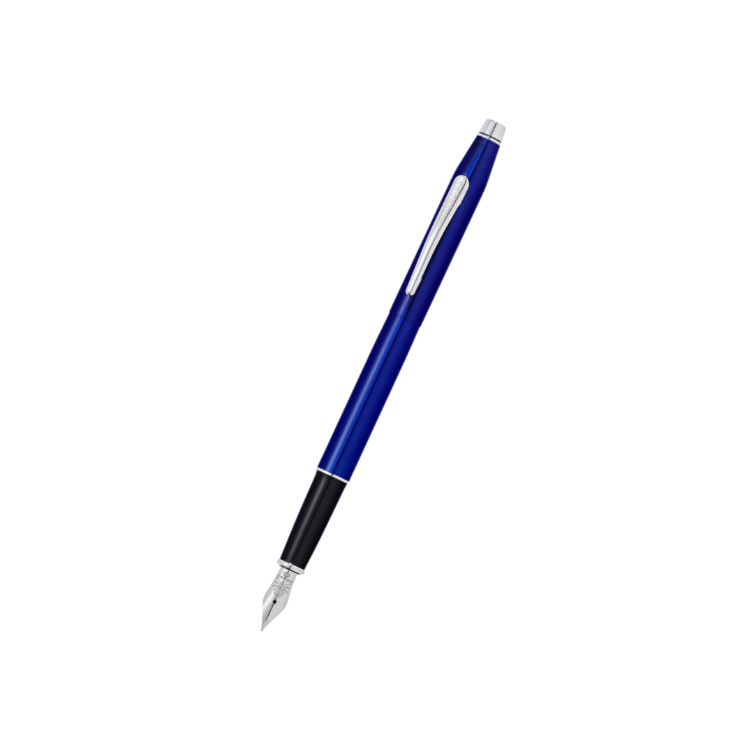 Cross Classic Century Translucent Blue Lacquer Fountain Pen — Cross fountain pen — precision nib writing instrument, at Cityluxe Singapore stationery store