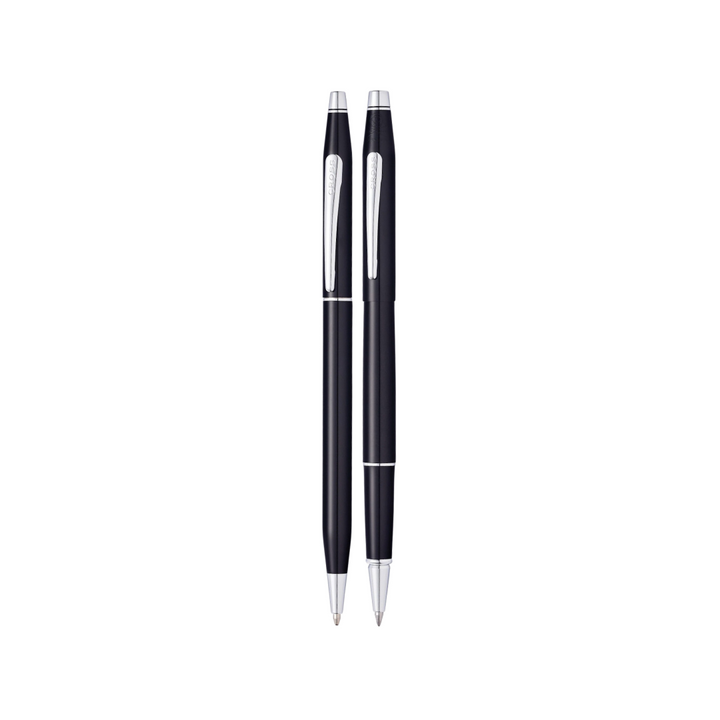 Cross Classic Century Black Lacquer Ballpoint and Rollerball Gift Set — Cross gift set — curated stationery gift bundle, from Cityluxe Singapore