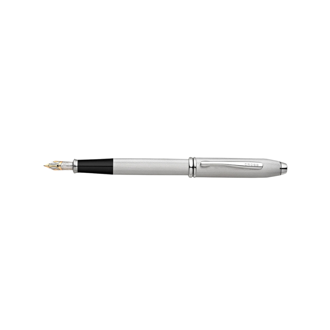 Cross Townsend Fountain Pen in Brushed Platinum — Cross fountain pen — precision nib writing instrument, at Cityluxe Singapore stationery store