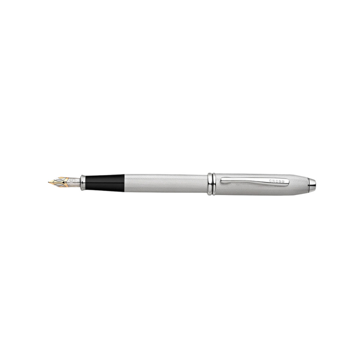 Cross Townsend Fountain Pen in Brushed Platinum — Cross fountain pen — precision nib writing instrument, at Cityluxe Singapore stationery store