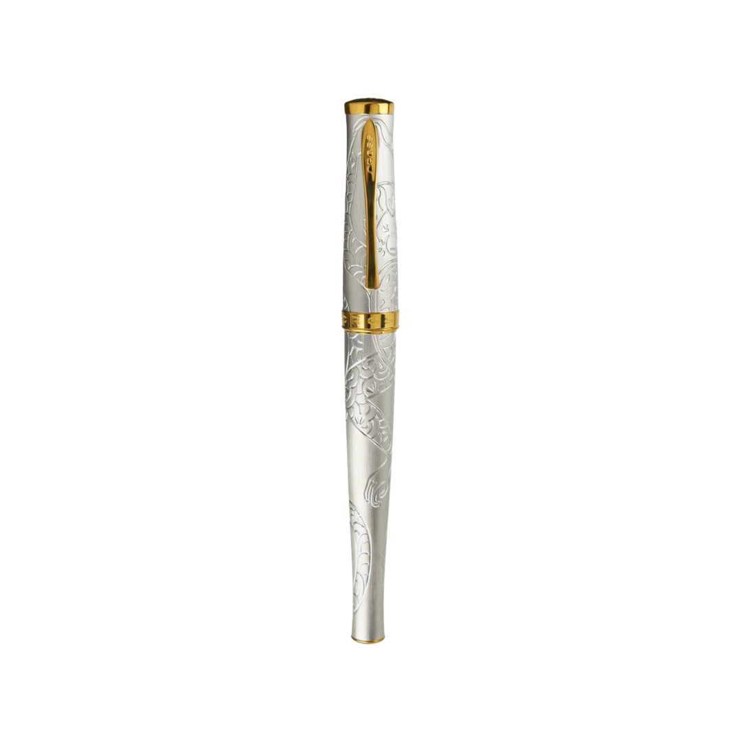 Cross Year of the Monkey Fountain Pen - Brushed Platinum — with packaging