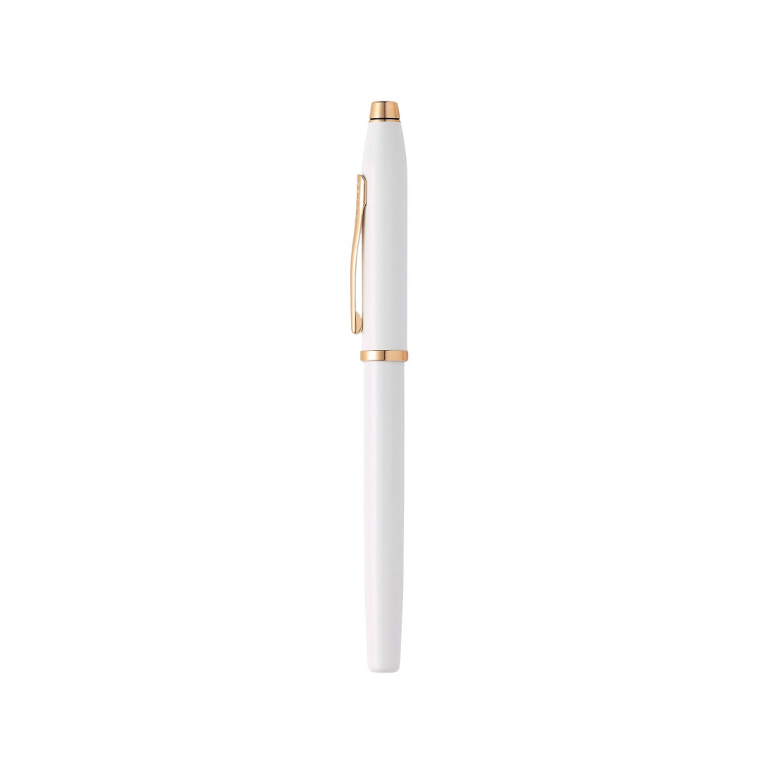 Cross Century II Pearlescent White Lacquer Rollerball Pen — Cross rollerball pen — fluid gel ink writing instrument, at Cityluxe Singapore