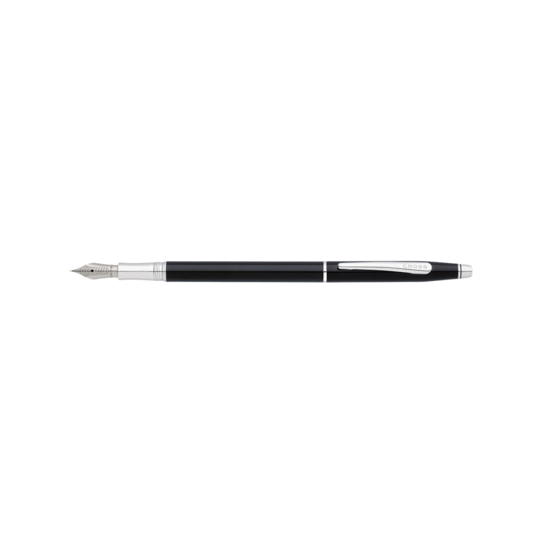 Cross Classic Century Fountain Pen in Black Lacquer — Cross fountain pen — precision nib writing instrument, at Cityluxe Singapore stationery store