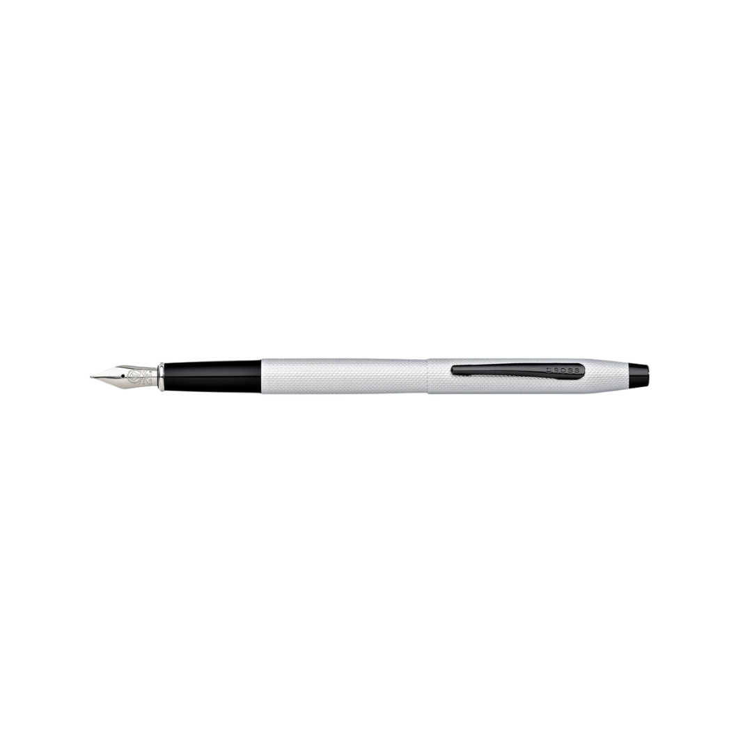 Cross Classic Century Fountain Pen in Brushed Chrome — Cross fountain pen — precision nib writing instrument, at Cityluxe Singapore stationery store