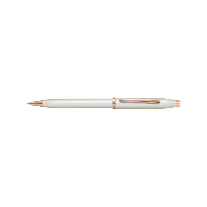 Cross Century II Pearlescent White Ballpoint Pen — Cross ballpoint pen — reliable smooth-writing everyday pen, at Cityluxe Singapore