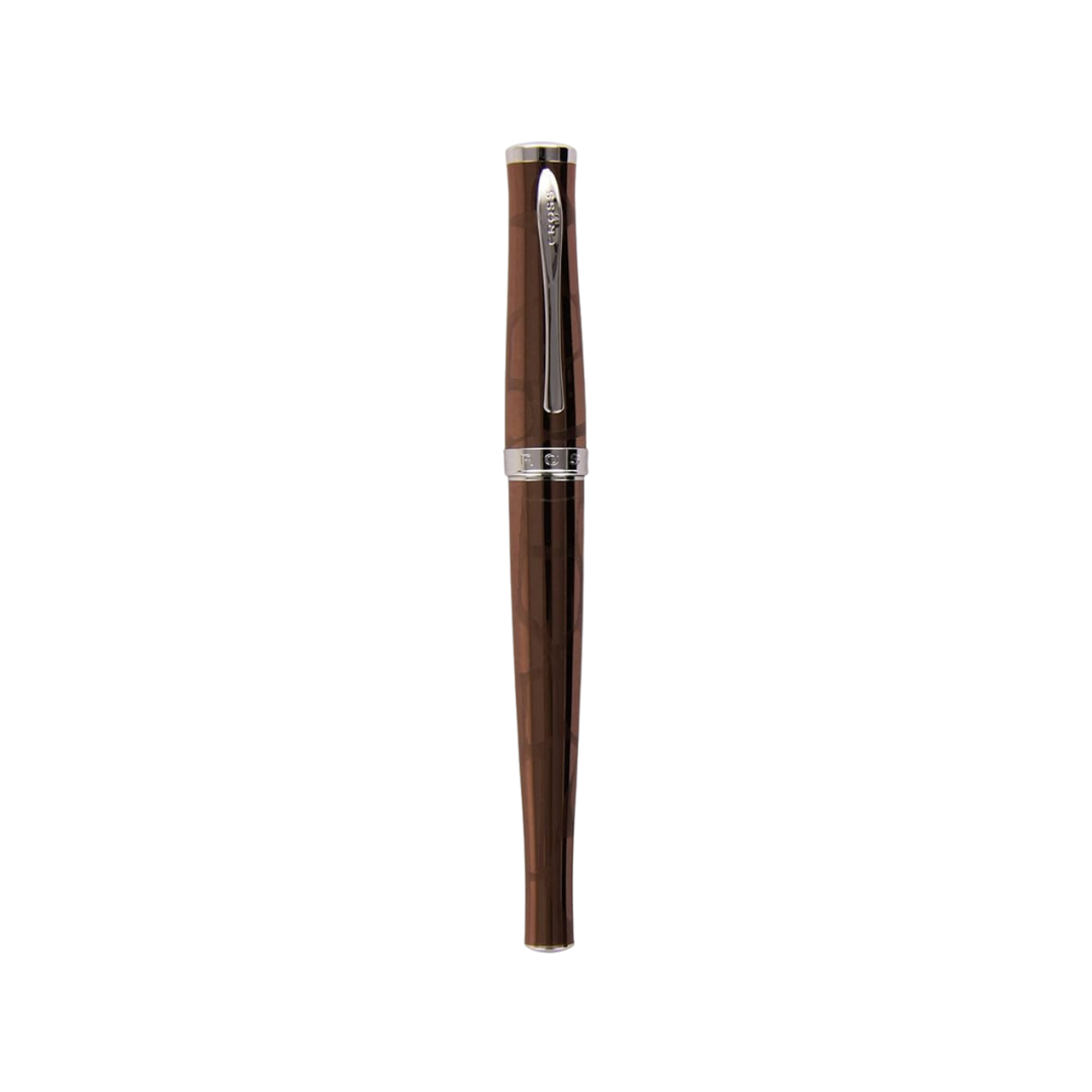 Cross Fountain Pen - Brown Giraffe with Chrome Trims — nib close-up