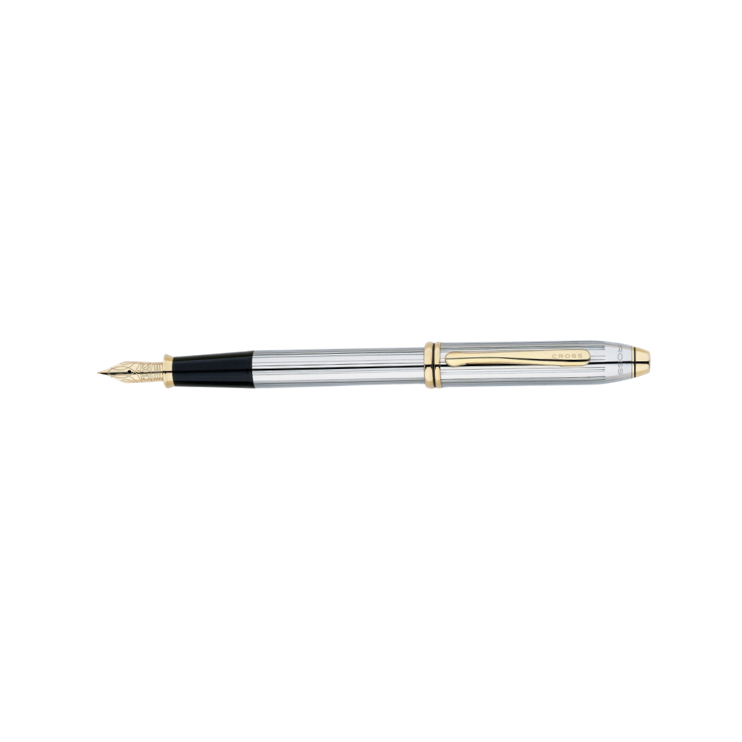 Cross Townsend Medalist Chrome Fountain Pen — Cross fountain pen — precision nib writing instrument, at Cityluxe Singapore stationery store