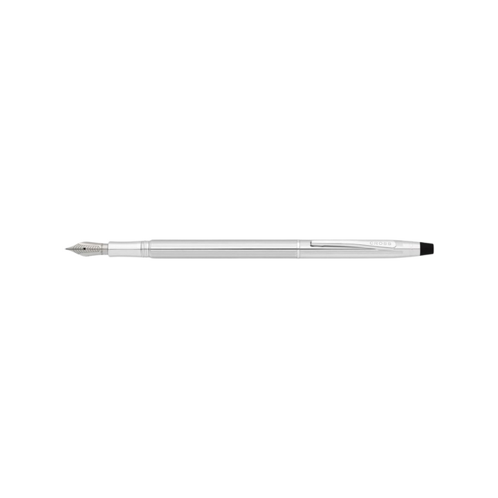 Cross Classic Century Fountain Pen in Glossy Chrome — Cross fountain pen — precision nib writing instrument, at Cityluxe Singapore stationery store