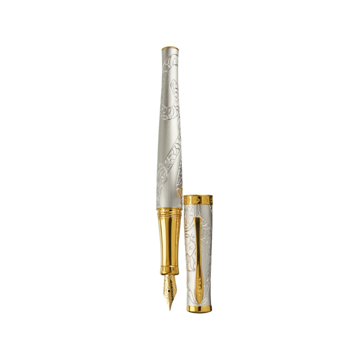 Cross Year of the Monkey Fountain Pen - Brushed Platinum — barrel detail