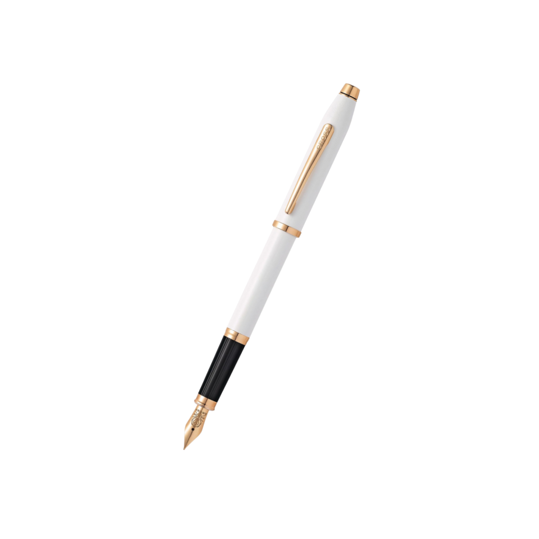 Cross Century II Pearlescent White Lacquer Fountain Pen — Cross fountain pen — precision nib writing instrument, at Cityluxe Singapore stationery store