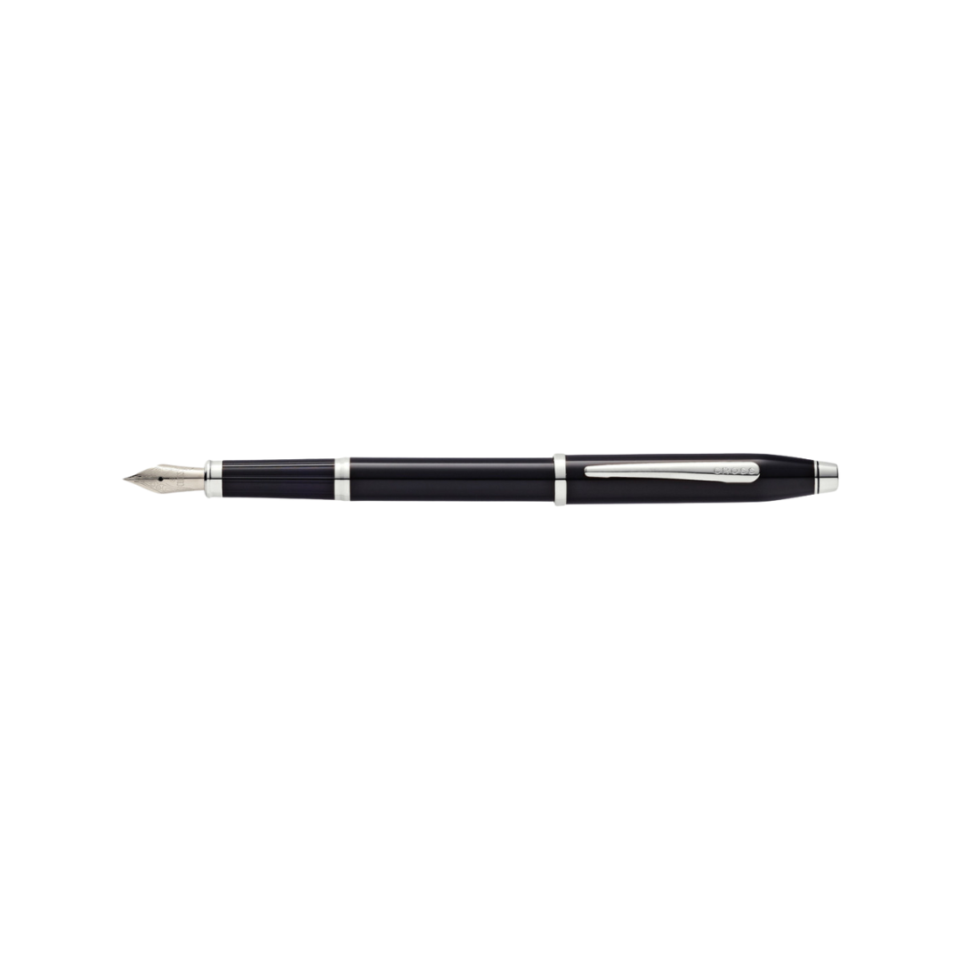 Cross Century II Fountain Pen in Black Lacquer — Cross fountain pen — precision nib writing instrument, at Cityluxe Singapore stationery store