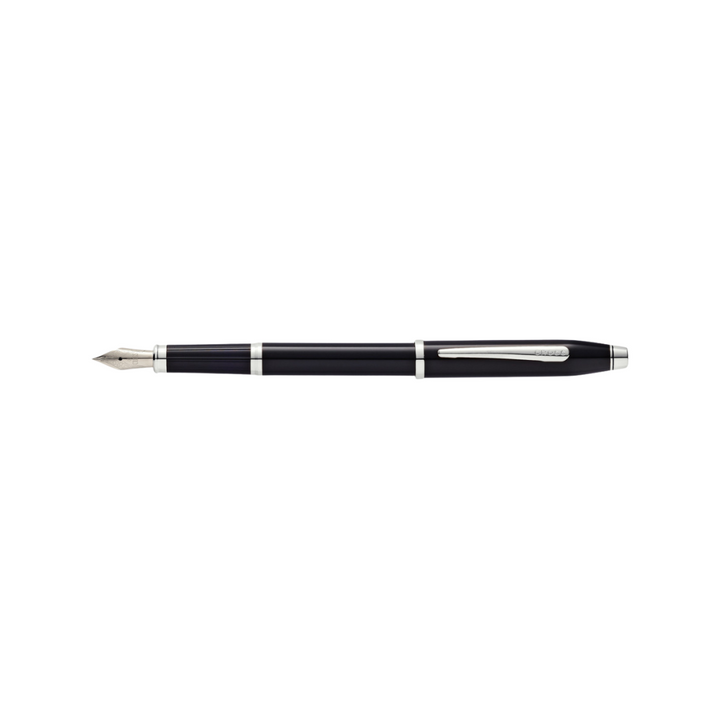 Cross Century II Fountain Pen in Black Lacquer — Cross fountain pen — precision nib writing instrument, at Cityluxe Singapore stationery store