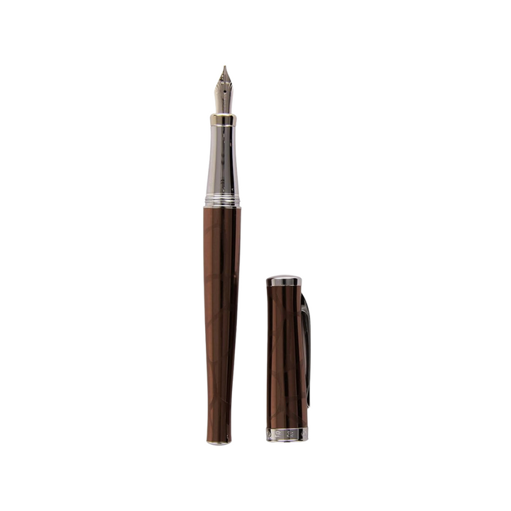 Cross Fountain Pen - Brown Giraffe with Chrome Trims — with packaging