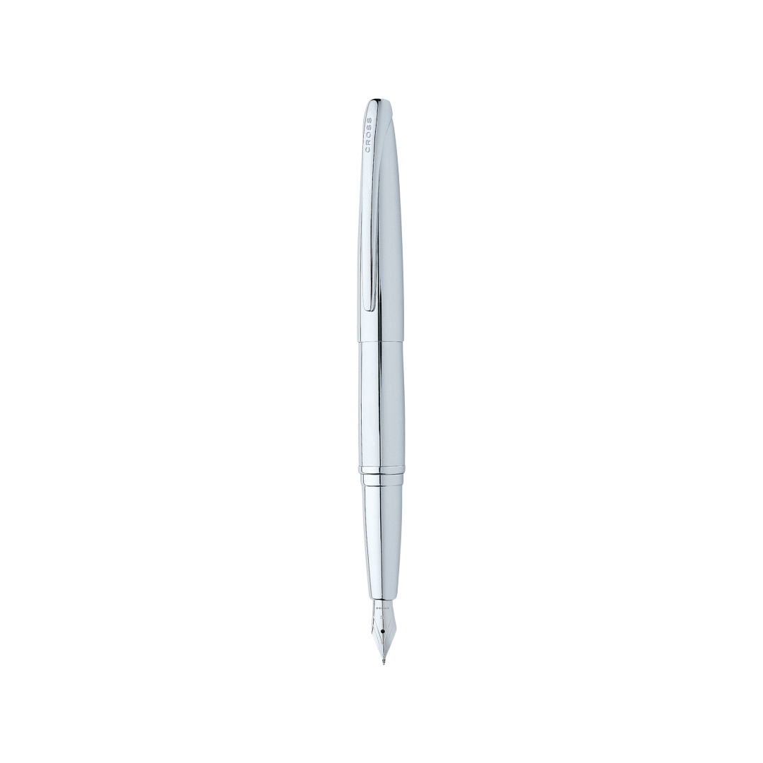 Cross ATX Pure Chrome Fountain Pen — Cross fountain pen — precision nib writing instrument, at Cityluxe Singapore stationery store