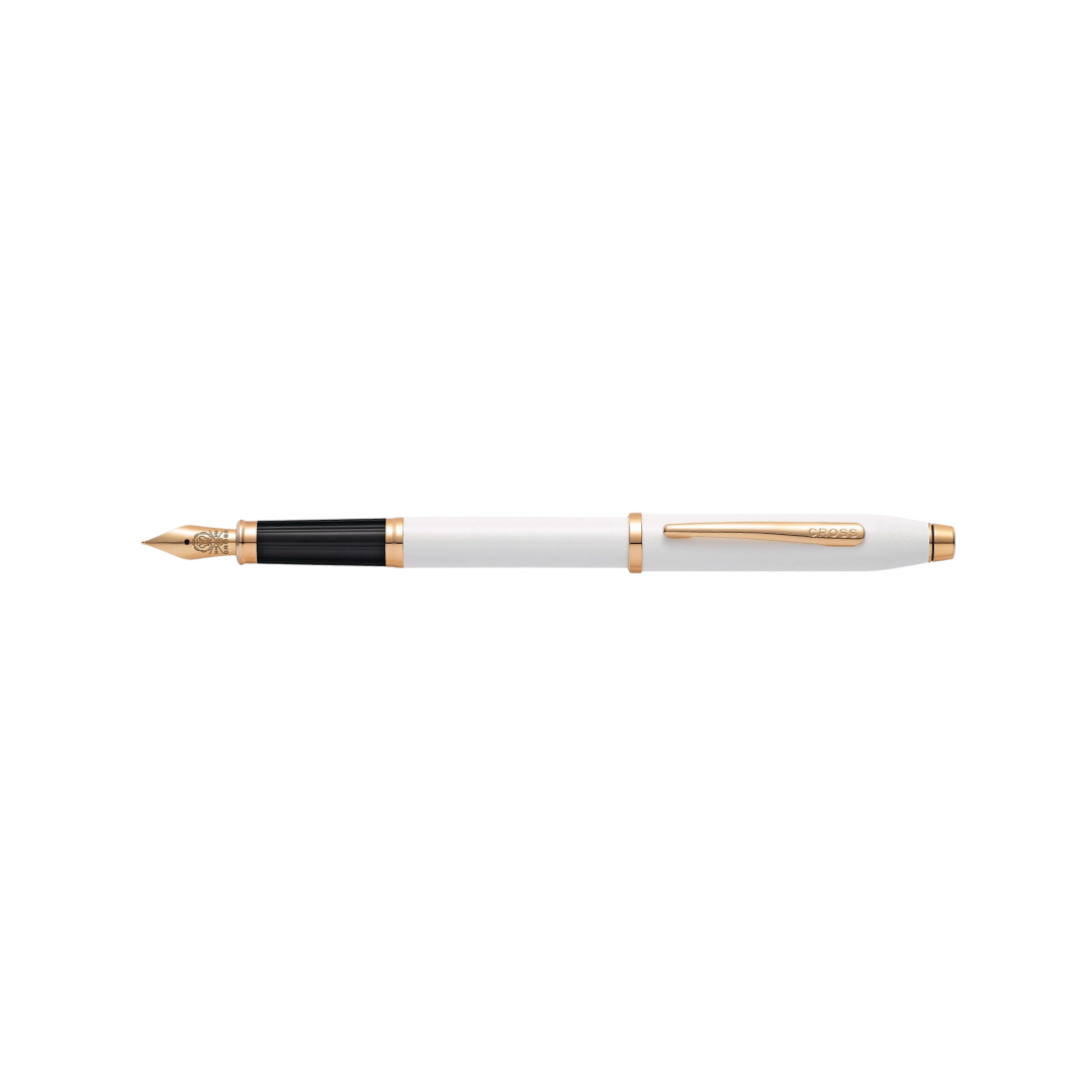 Cross Century II Pearlescent White Lacquer Fountain Pen — Cross fountain pen — precision nib writing instrument, at Cityluxe Singapore stationery store