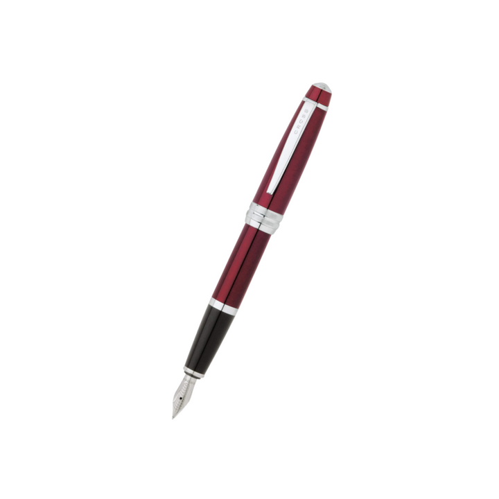 Cross Bailey Fountain Pen in Red Lacquer (Medium) — Cross fountain pen — precision nib writing instrument, at Cityluxe Singapore stationery store