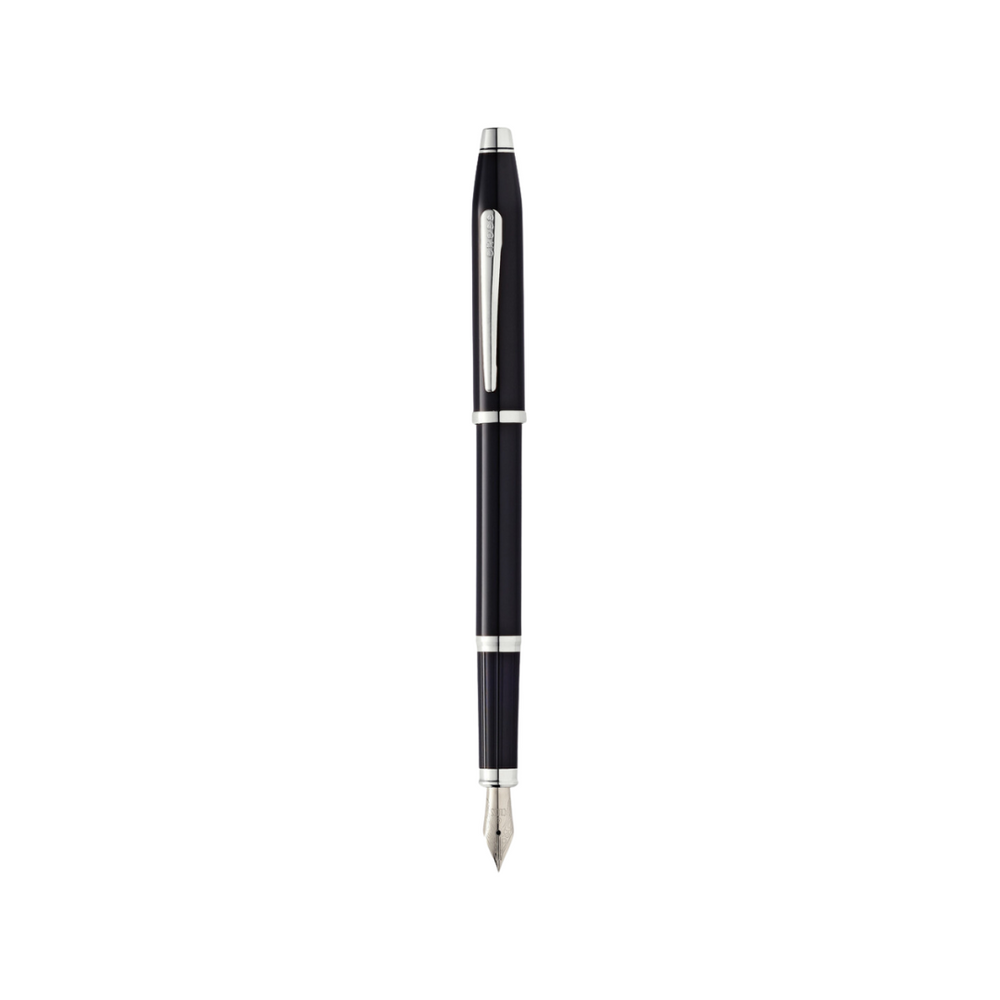 Cross Century II Fountain Pen in Black Lacquer — Cross fountain pen — precision nib writing instrument, at Cityluxe Singapore stationery store