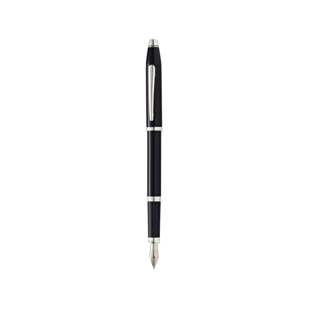 Cross Century II Fountain Pen in Black Lacquer — Cross fountain pen — precision nib writing instrument, at Cityluxe Singapore stationery store