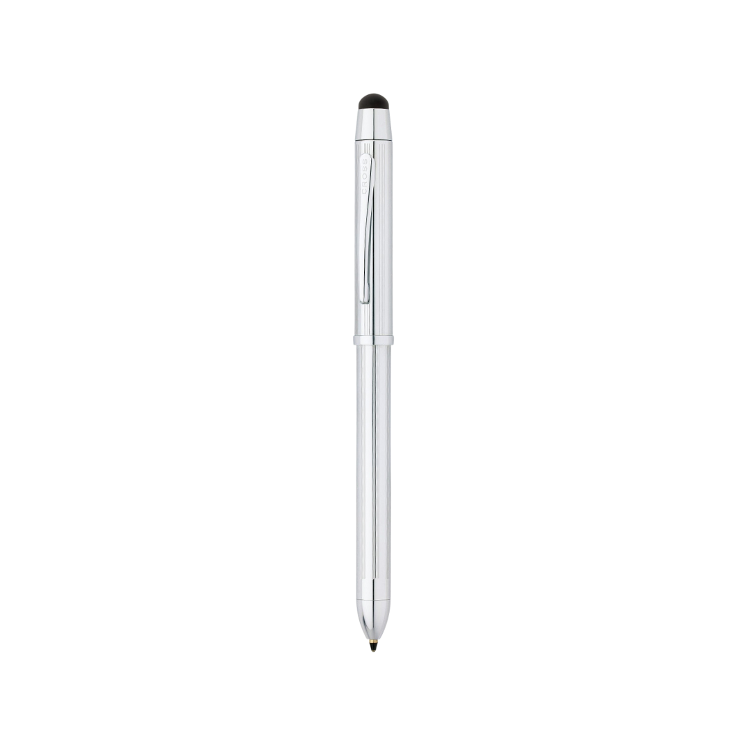 Cross Tech3+ Lustrous Chrome Multifunction Pen — Cross ballpoint pen — reliable smooth-writing everyday pen, at Cityluxe Singapore