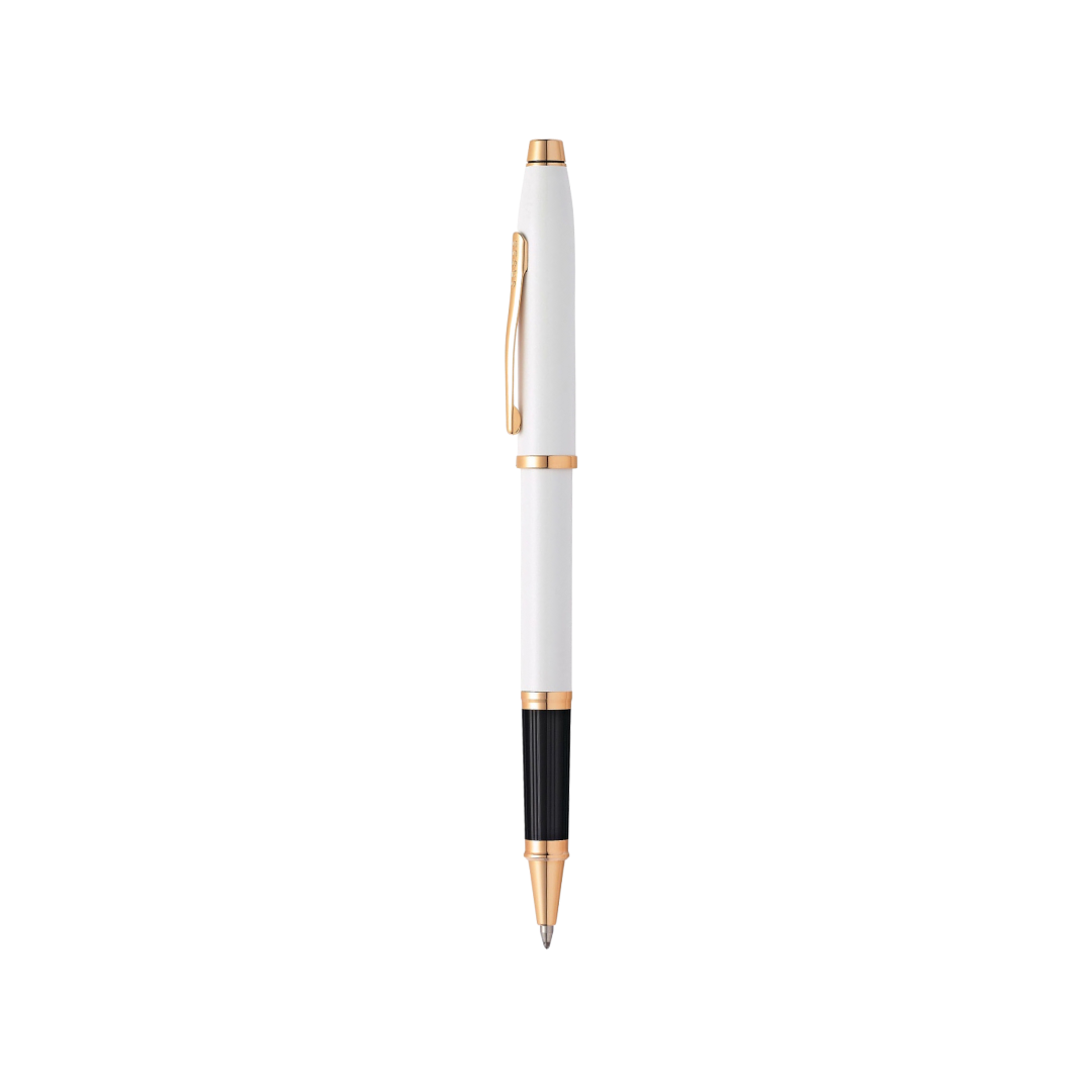 Cross Century II Pearlescent White Lacquer Rollerball Pen — Cross rollerball pen — fluid gel ink writing instrument, at Cityluxe Singapore