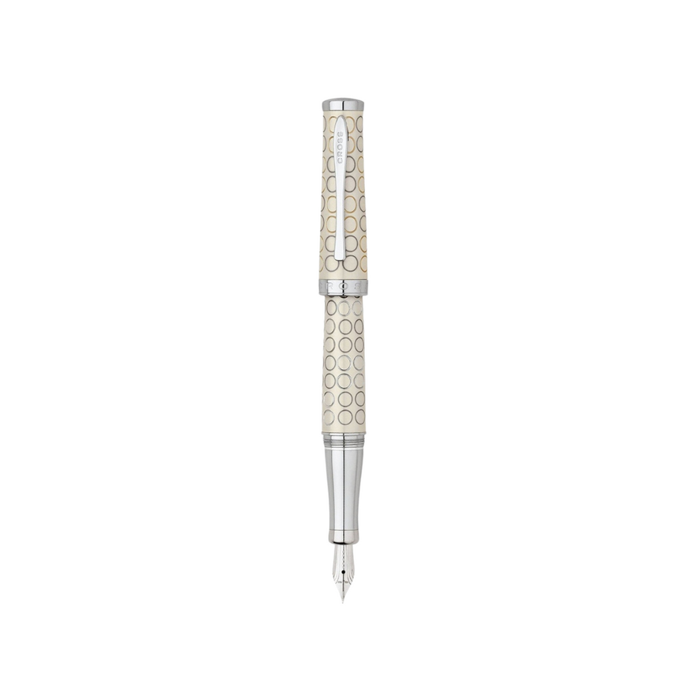 Cross Sauvage Forever Fountain Pen - Ivory — uncapped with cap posted