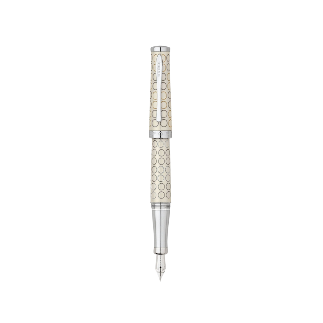 Cross Sauvage Forever Fountain Pen - Ivory — uncapped with cap posted