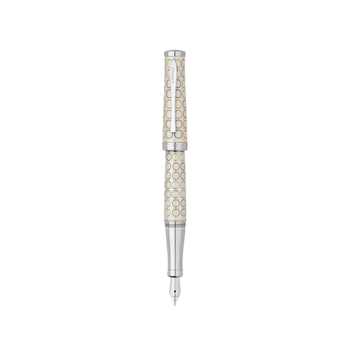Cross Sauvage Forever Fountain Pen - Ivory — uncapped with cap posted