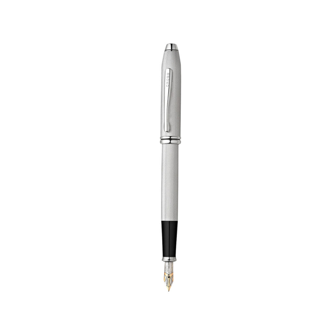 Cross Townsend Fountain Pen in Brushed Platinum — Cross fountain pen — precision nib writing instrument, at Cityluxe Singapore stationery store