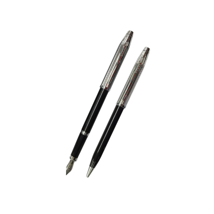 Cross Century II Fountain Pen and Ballpoint Pen Set - Chrome — capped