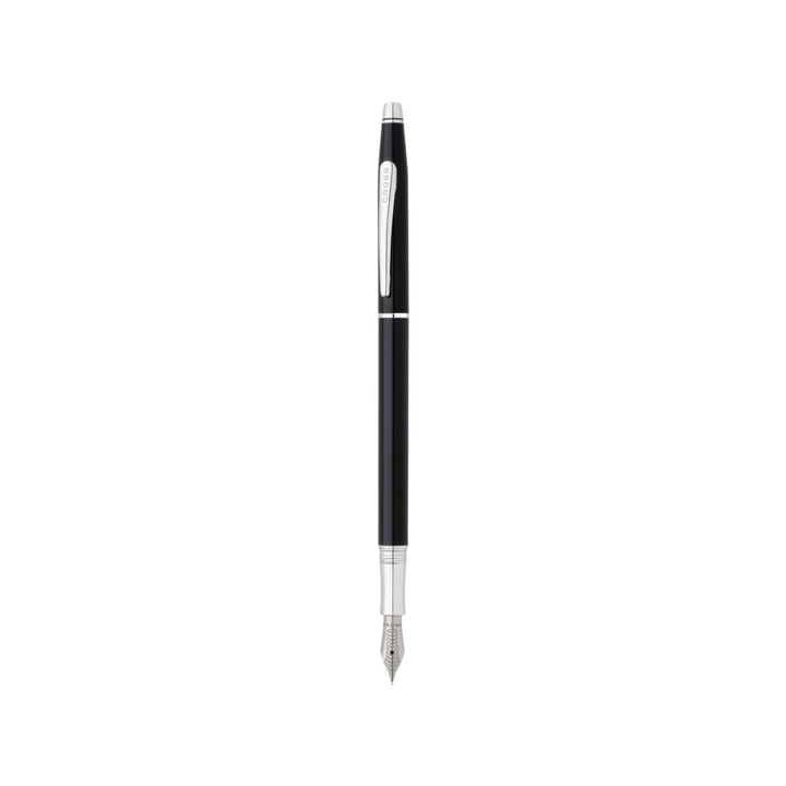 Cross Classic Century Fountain Pen in Black Lacquer — Cross fountain pen — precision nib writing instrument, at Cityluxe Singapore stationery store