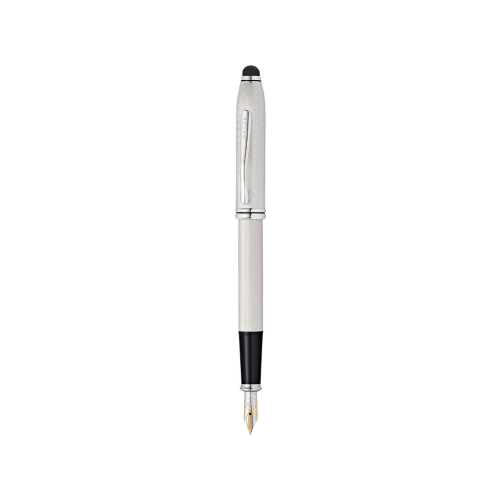Cross Townsend Fountain Pen in Brushed Platinum — Cross fountain pen — precision nib writing instrument, at Cityluxe Singapore stationery store