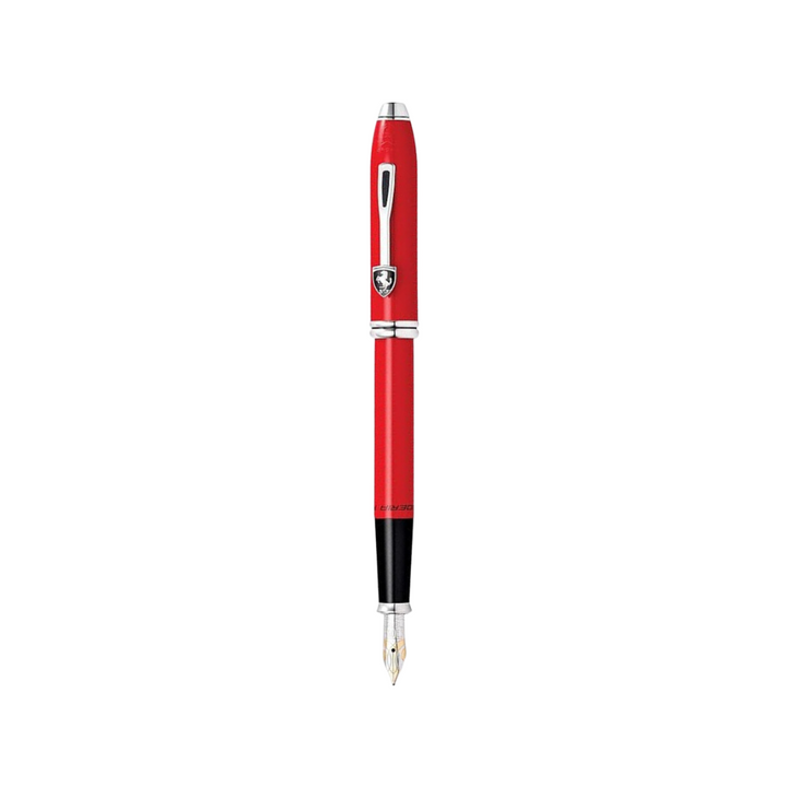 Cross Ferrari Townsend Fountain Pen - Glossy Corsa Red Lacquer — uncapped with cap posted